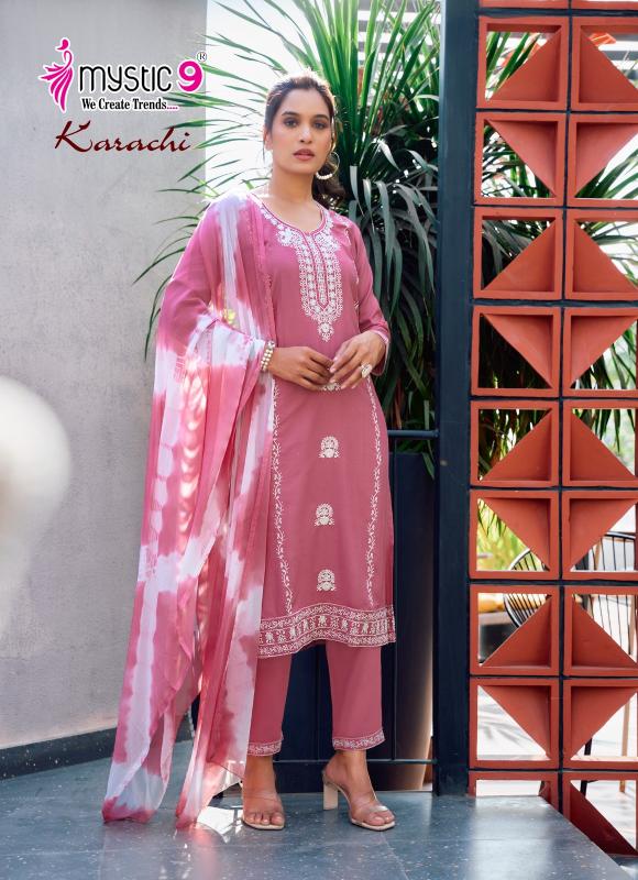 Mystic 9 Karachi Vol 5 catalog xxl size kurtis online shopping india