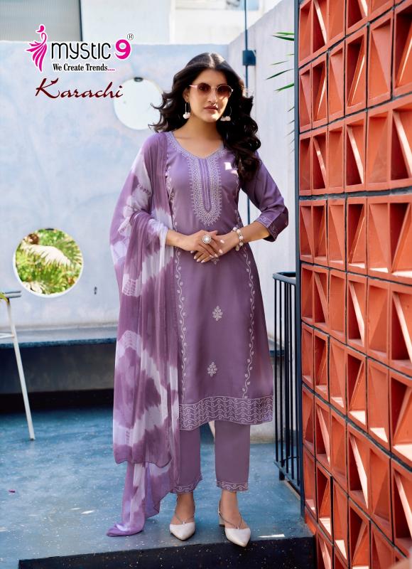 Mystic 9 Karachi Vol 5 catalog xxl size kurtis online shopping india