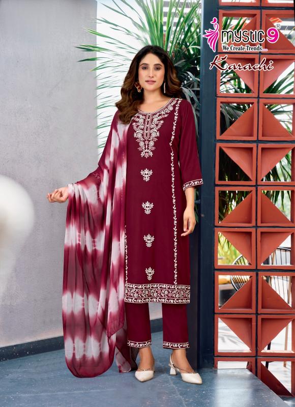 Mystic 9 Karachi Vol 5 catalog xxl size kurtis online shopping india
