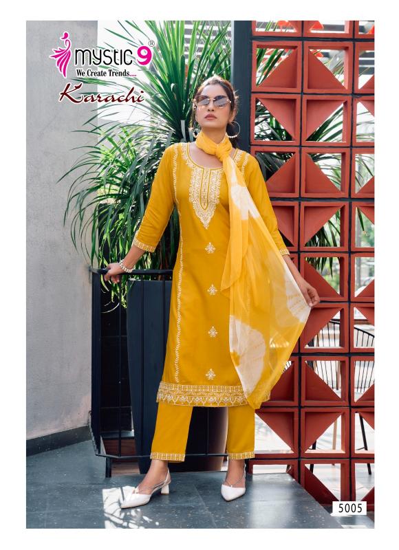 Mystic 9 Karachi Vol 5 catalog xxl size kurtis online shopping india