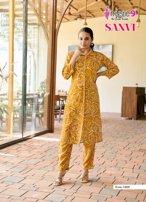 Mystic 9 Sanvi Vol 1 catalog Viscose Foil Print co ord set 