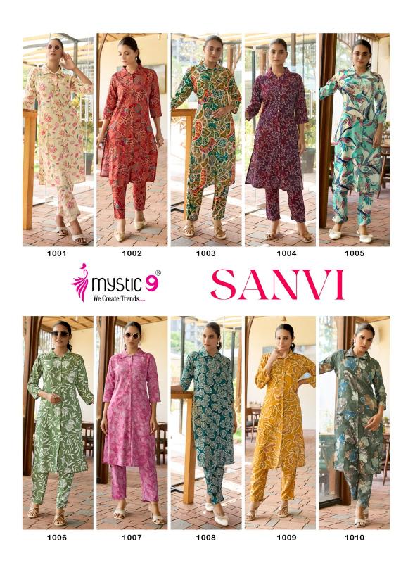 Mystic 9 Sanvi Vol 1 catalog Viscose Foil Print co ord set 