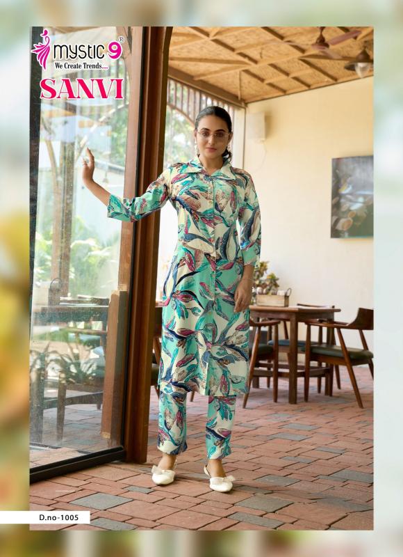 Mystic 9 Sanvi Vol 1 catalog Viscose Foil Print co ord set 