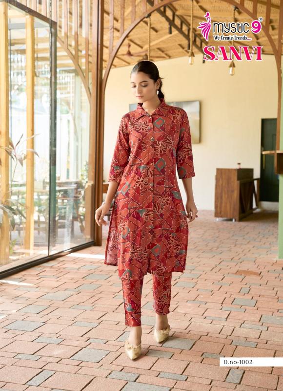 Mystic 9 Sanvi Vol 1 catalog Viscose Foil Print co ord set 