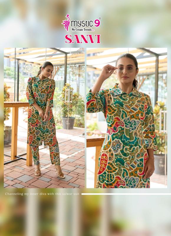 Mystic 9 Sanvi Vol 1 catalog Viscose Foil Print co ord set 