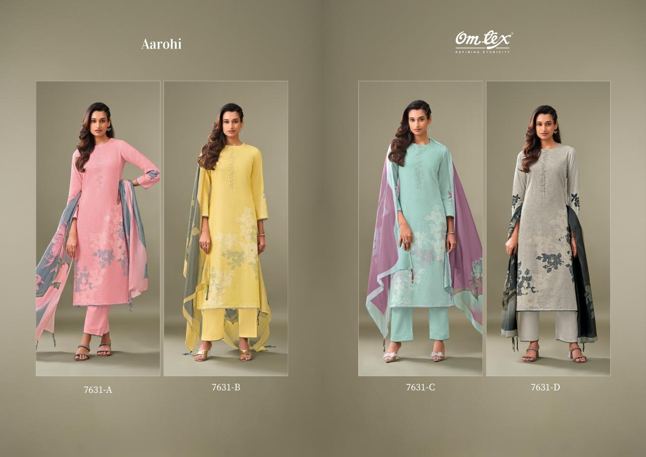 Omtex Aarohi catalog wholesale pure linen salwar kameez