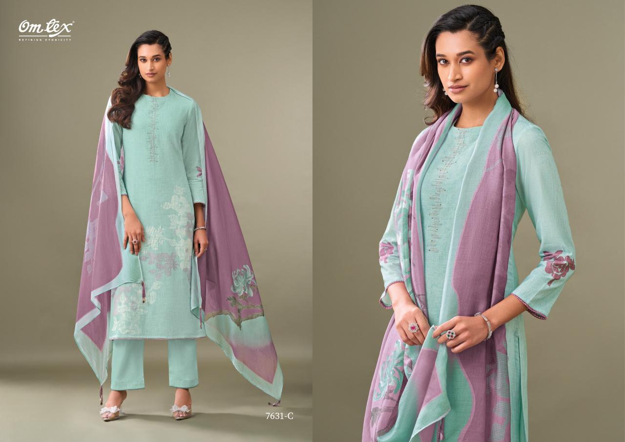 Omtex Aarohi catalog wholesale pure linen salwar kameez