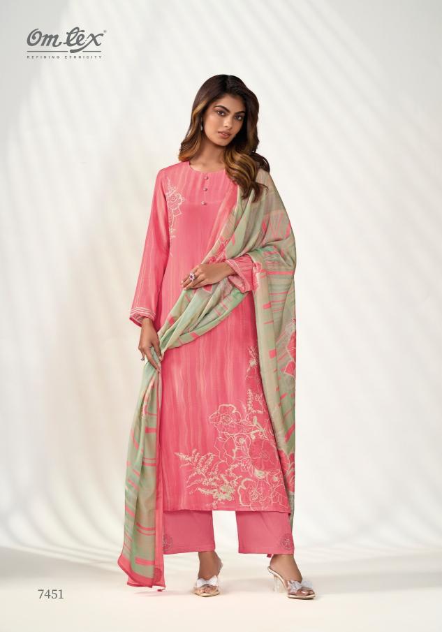 Omtex Essence 7451 catalog unstitched salwar kameez wholesalers in india