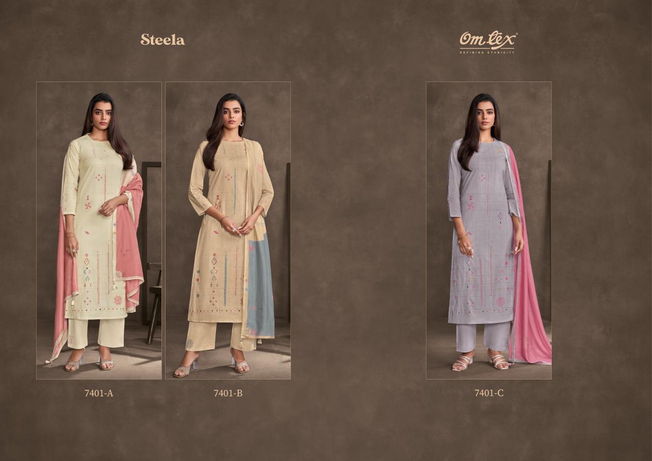 Omtex Steela catalog salwar kameez fabric wholesale