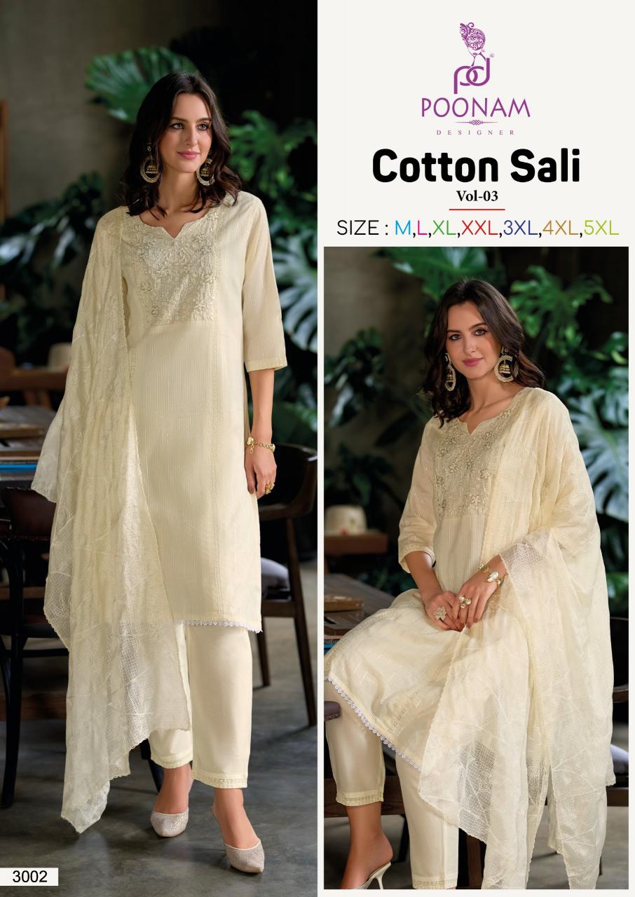 Poonam Cotton Sali Vol 3 Catalog wholesale kurti market in india
