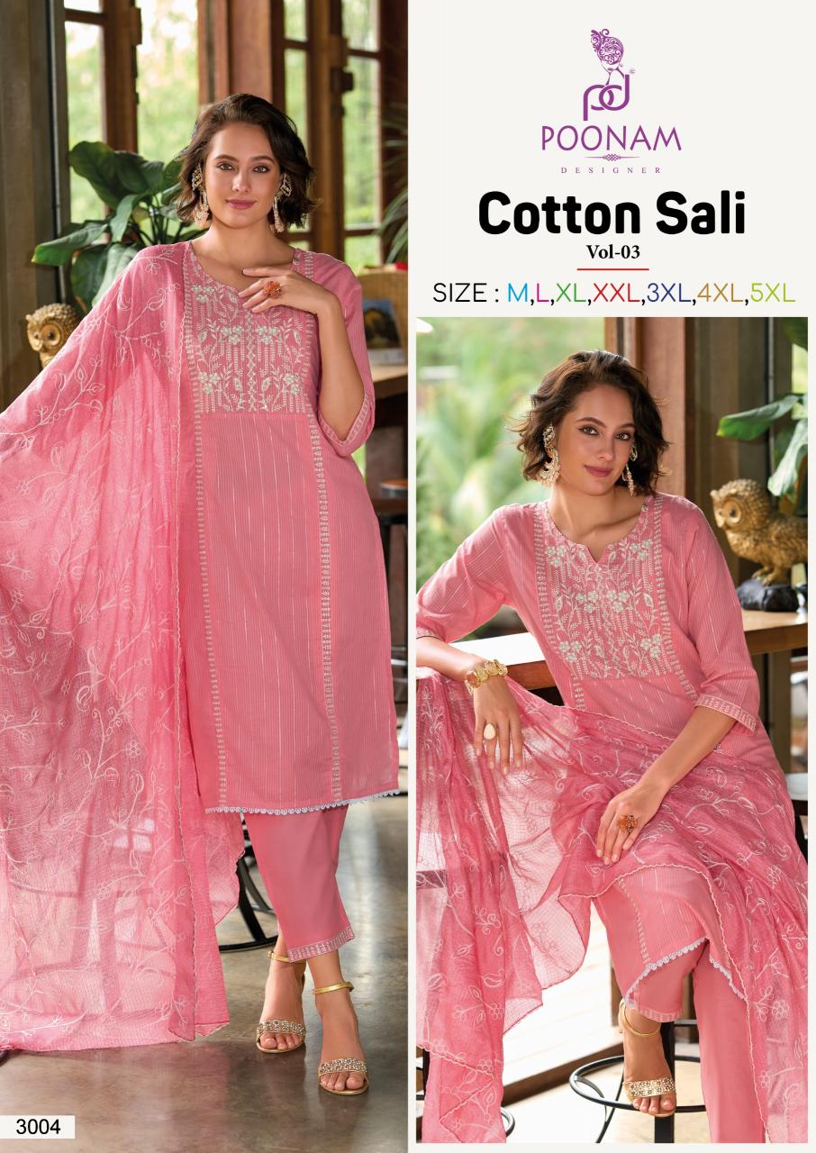 Poonam Cotton Sali Vol 3 Catalog wholesale kurti market in india