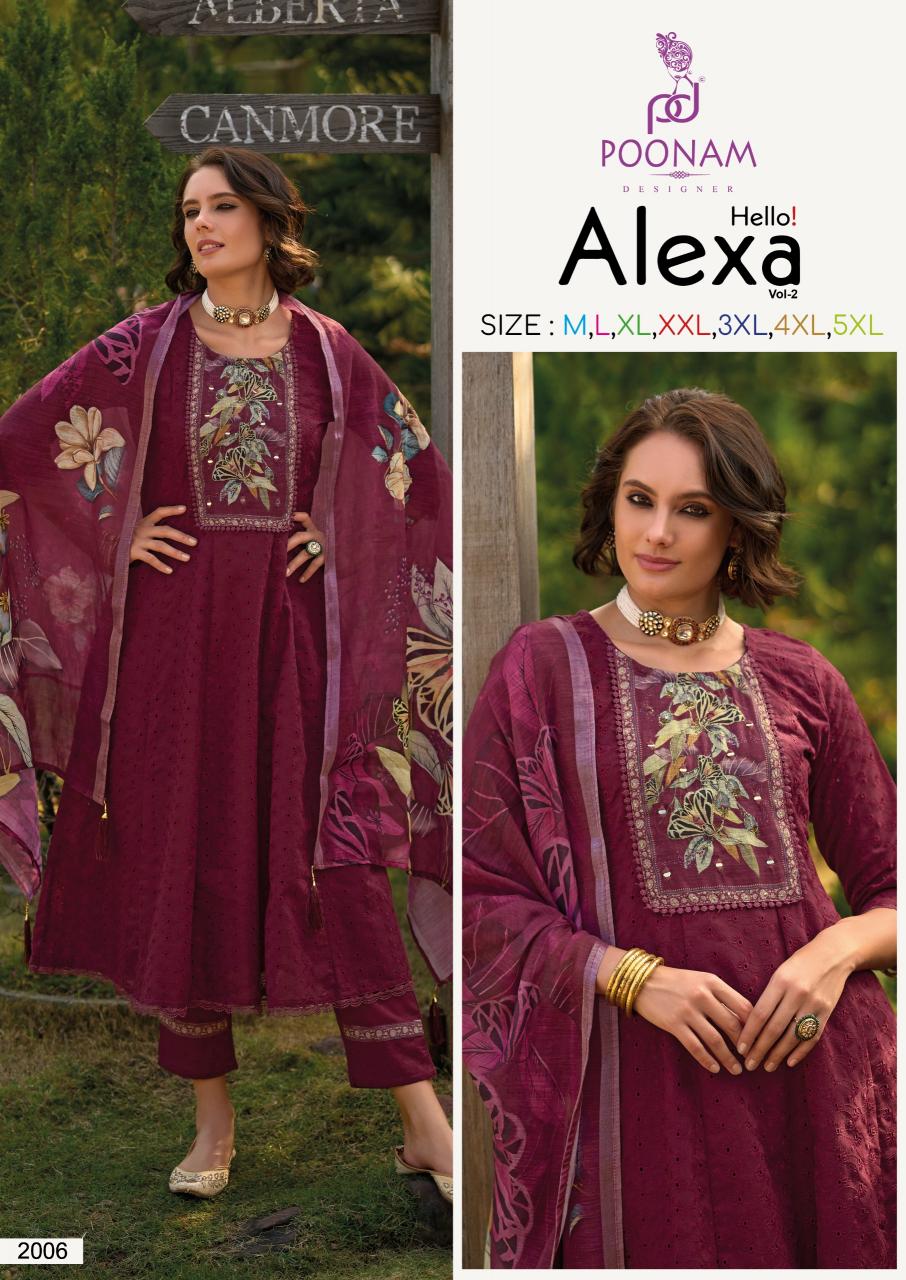 Poonam Hello Alexa Vol 2 Catalog anarkali cotton kurti india sale