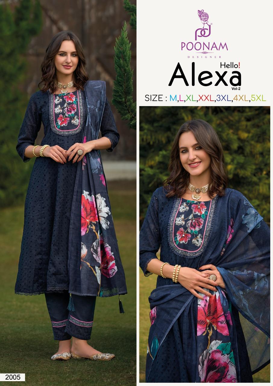 Poonam Hello Alexa Vol 2 Catalog anarkali cotton kurti india sale