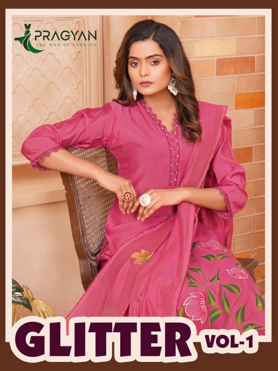Pragyan Glitter Vol 1 catalog feb india party wear kurtis and pants