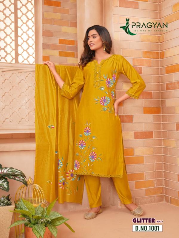 Pragyan Glitter Vol 1 catalog feb india party wear kurtis and pants