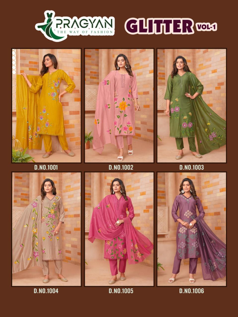 Pragyan Glitter Vol 1 catalog feb india party wear kurtis and pants
