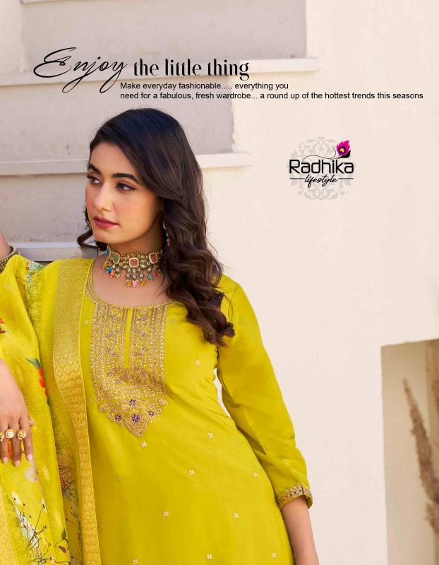 Radhika Lifestyle Albeli Vol 2 catalog mustard yellow kurti online india