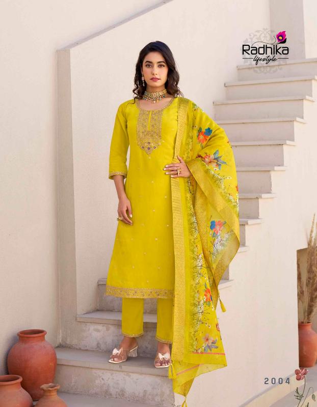 Radhika Lifestyle Albeli Vol 2 catalog mustard yellow kurti online india