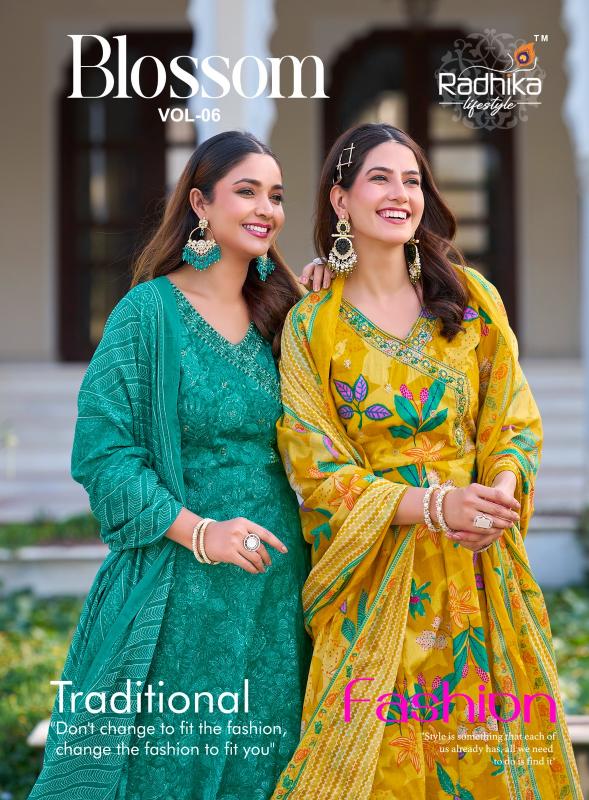 Radhika Lifestyle Blossom vol 6 catalog top kurti brands in india shipping in thiruvalla
