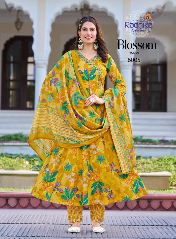 Radhika Lifestyle Blossom vol 6 catalog top kurti brands in india shipping in thiruvalla