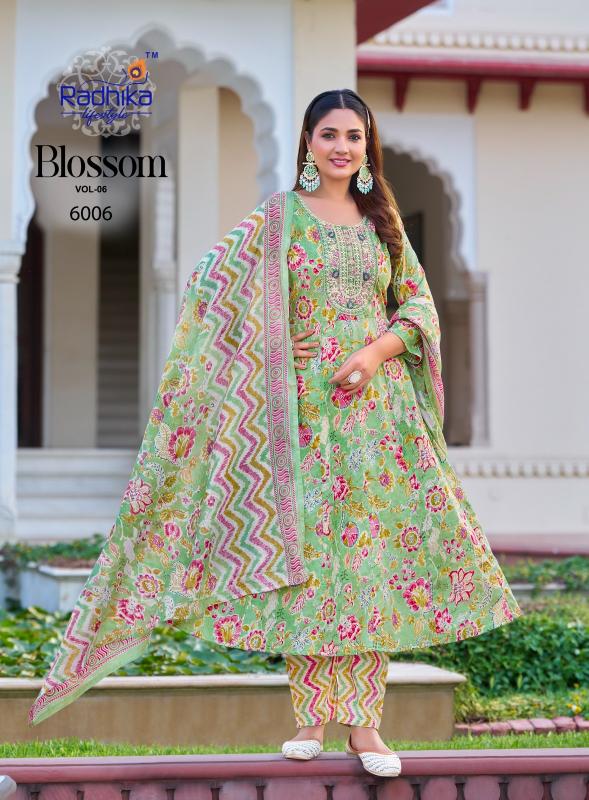 Radhika Lifestyle Blossom vol 6 catalog top kurti brands in india shipping in thiruvalla