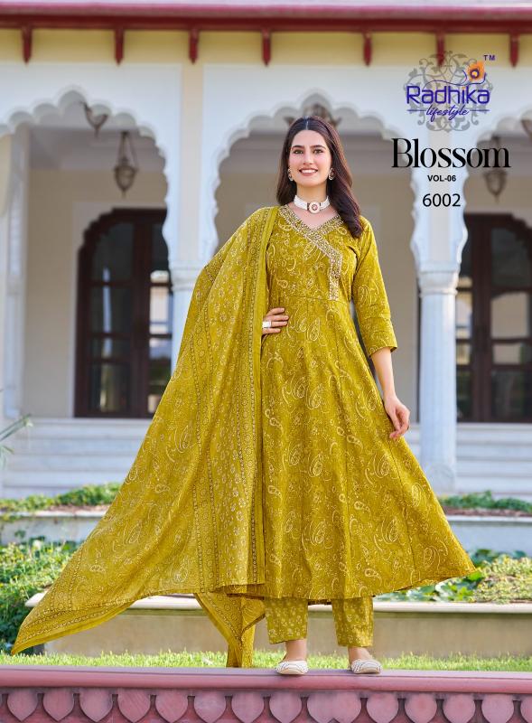 Radhika Lifestyle Blossom vol 6 catalog top kurti brands in india shipping in thiruvalla