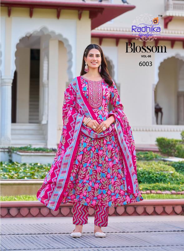 Radhika Lifestyle Blossom vol 6 catalog top kurti brands in india shipping in thiruvalla