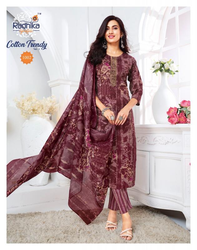 Radhika Lifestyle Cotton Trendy vol 1 catalog ready made kurtis online india 