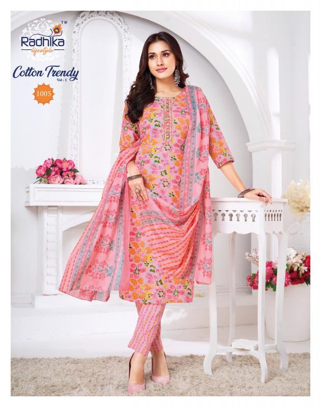 Radhika Lifestyle Cotton Trendy vol 1 catalog ready made kurtis online india 