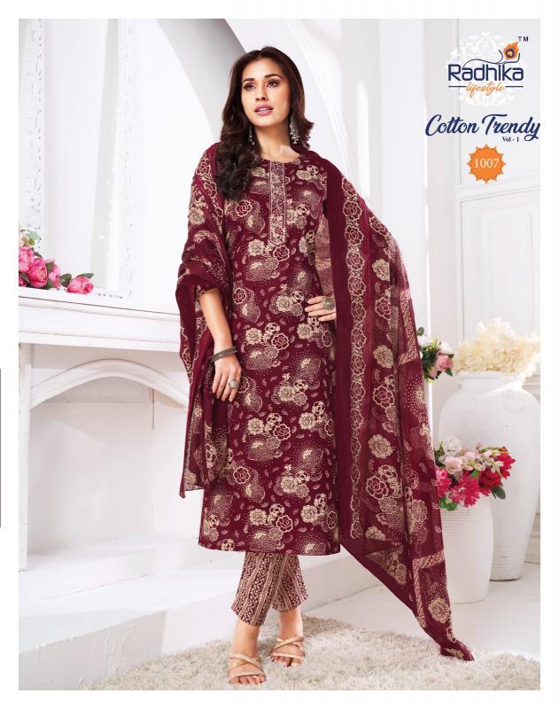 Radhika Lifestyle Cotton Trendy vol 1 catalog ready made kurtis online india 
