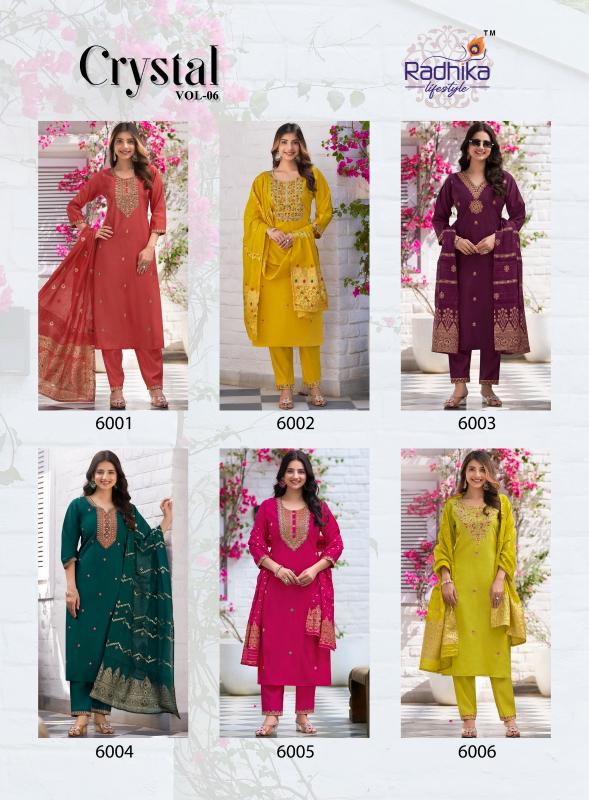 Radhika Lifestyle Crystal Vol 6 catalog latest kurti design 2025 in india