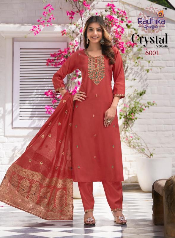 Radhika Lifestyle Crystal Vol 6 catalog latest kurti design 2025 in india