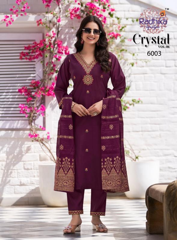 Radhika Lifestyle Crystal Vol 6 catalog latest kurti design 2025 in india