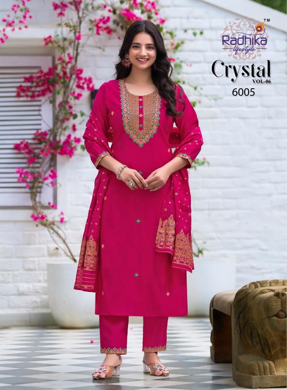 Radhika Lifestyle Crystal Vol 6 catalog latest kurti design 2025 in india