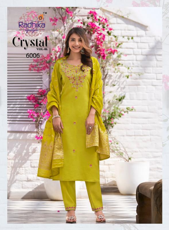 Radhika Lifestyle Crystal Vol 6 catalog latest kurti design 2025 in india