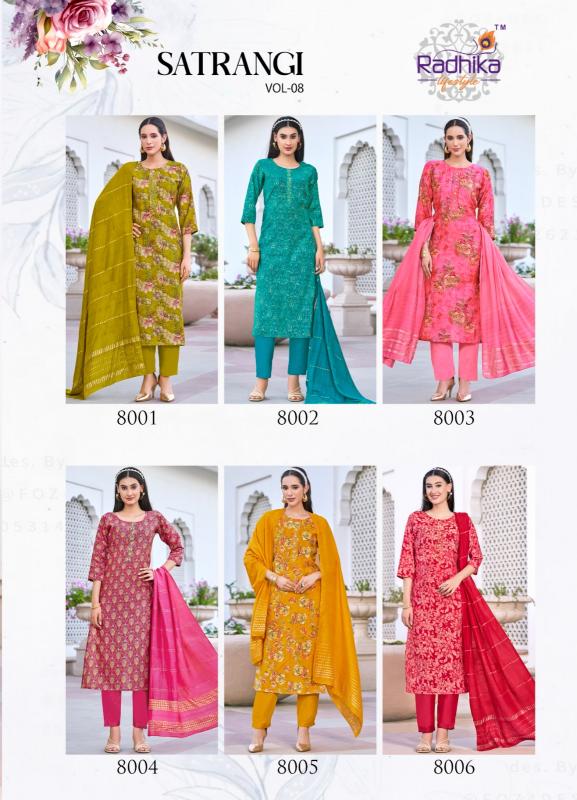 Radhika Lifestyle Satrangi vol 8 catalog synthetic kurtis online india