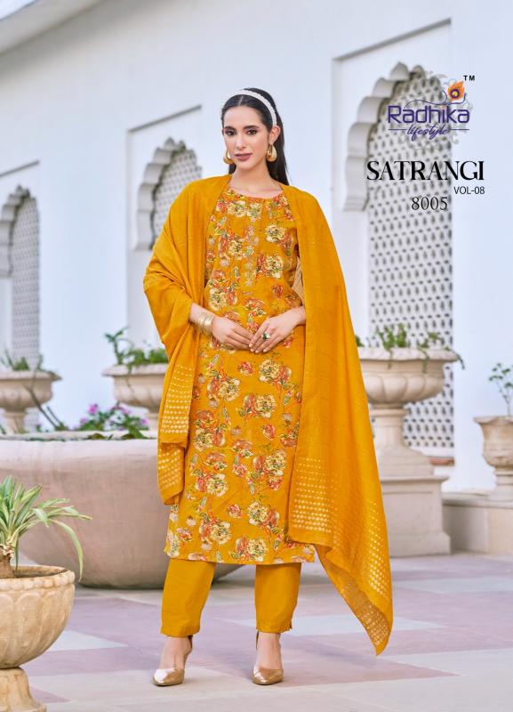 Radhika Lifestyle Satrangi vol 8 catalog synthetic kurtis online india