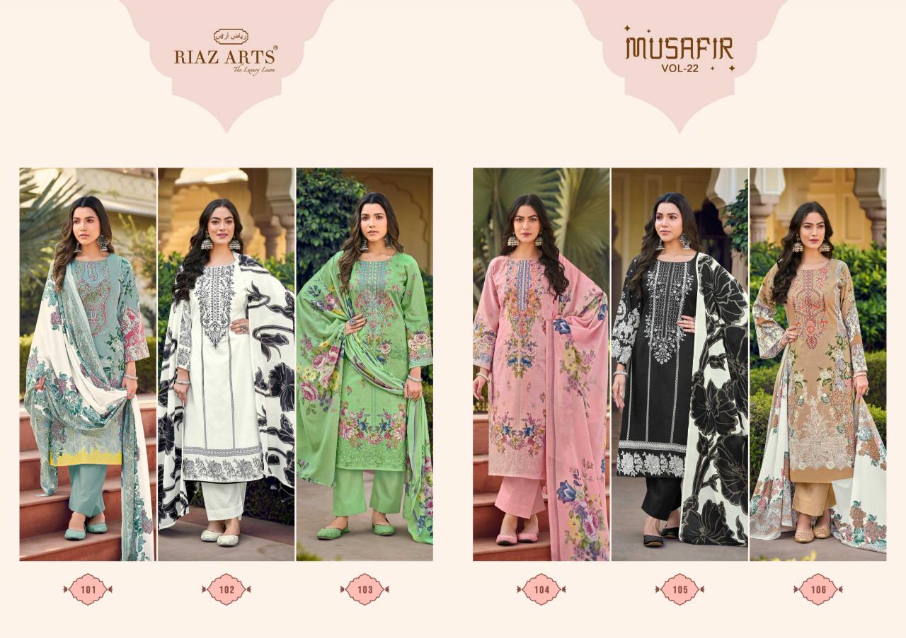 Riaz Arts Musafir Vol 22 Catalog dress material wholesale market in pune