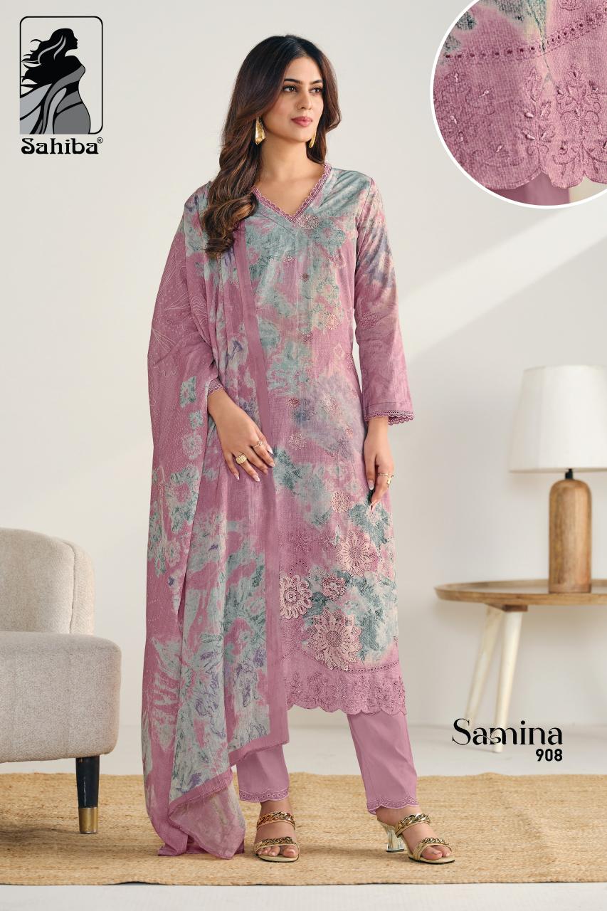Sahiba Samina catalog wholesale banarsi salwar kameez
