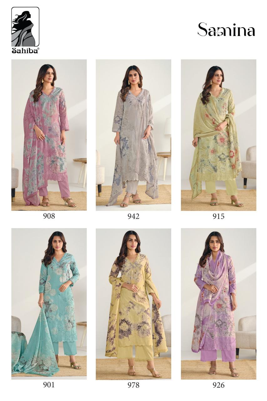 Sahiba Samina catalog wholesale banarsi salwar kameez