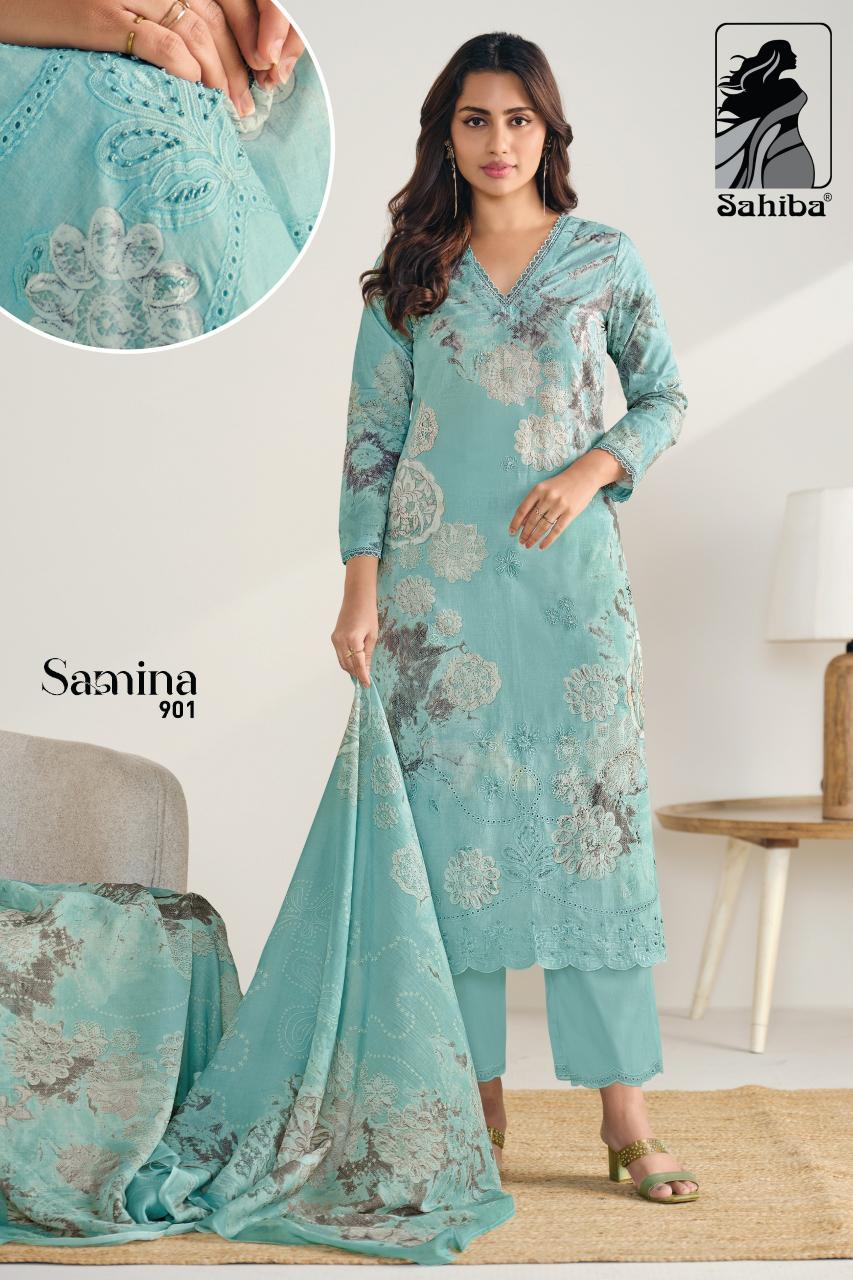 Sahiba Samina catalog wholesale banarsi salwar kameez