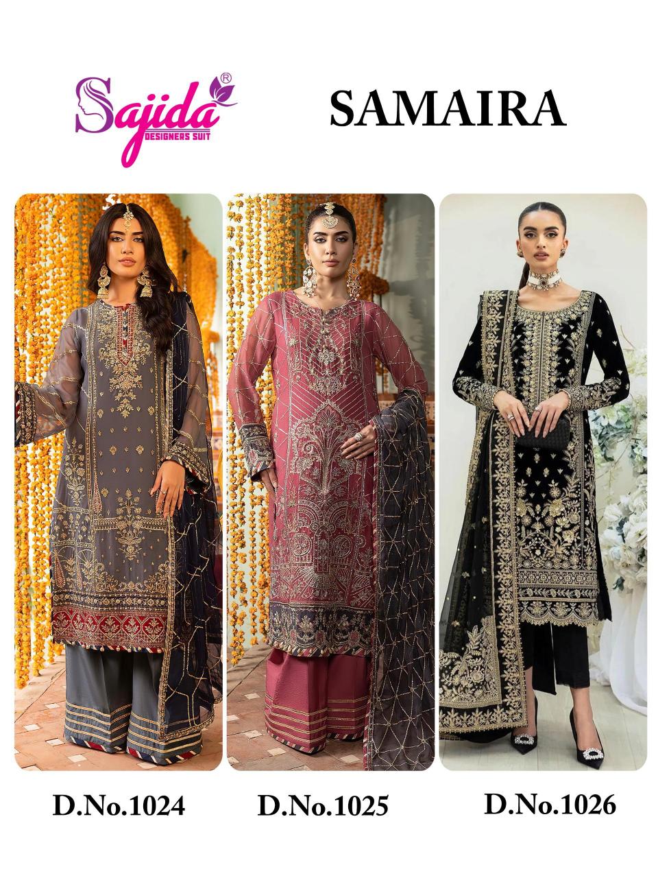 Sajida Samaira Vol 1 (1024 to 1026) Catalog pakistani suit price in india