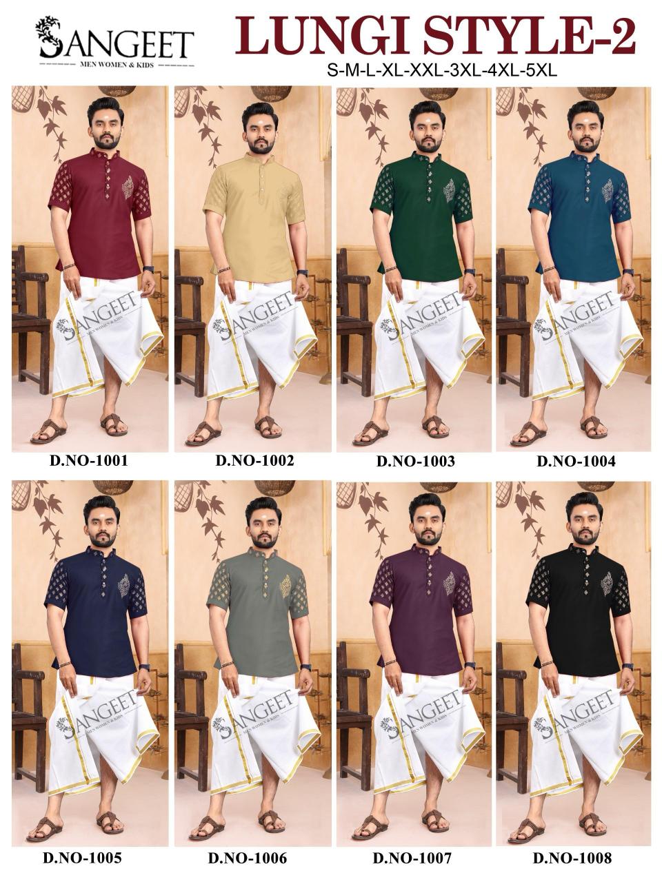 Sangeet Lungi Style Vol 2 Catalog Rayon Gold Printed Mens Shirts