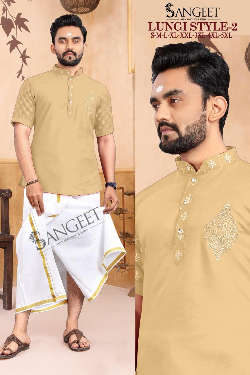 Sangeet Lungi Style Vol 2 Catalog Rayon Gold Printed Mens Shirts