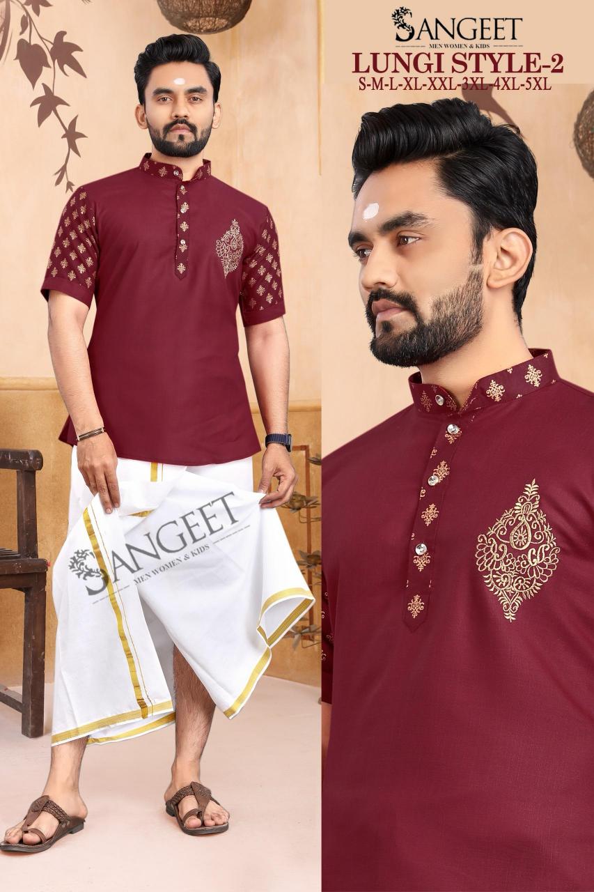 Sangeet Lungi Style Vol 2 Catalog Rayon Gold Printed Mens Shirts