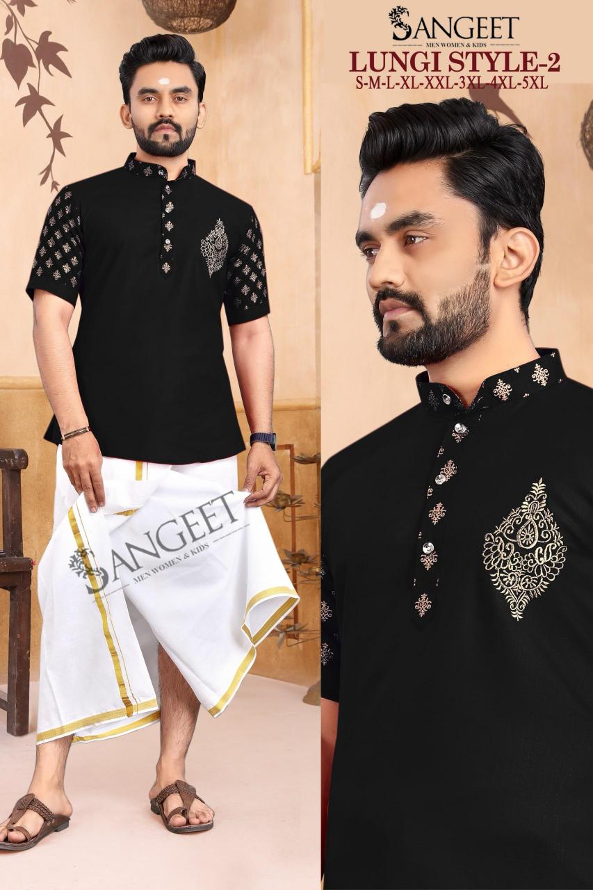 Sangeet Lungi Style Vol 2 Catalog Rayon Gold Printed Mens Shirts