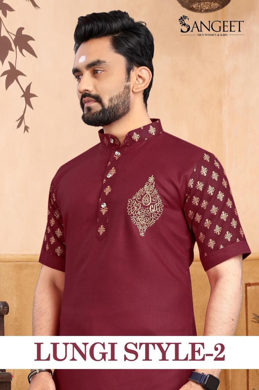 Sangeet Lungi Style Vol 2 Catalog Rayon Gold Printed Mens Shirts
