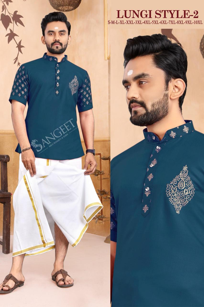 Sangeet Lungi Style Vol 2 Catalog Rayon Gold Printed Mens Shirts