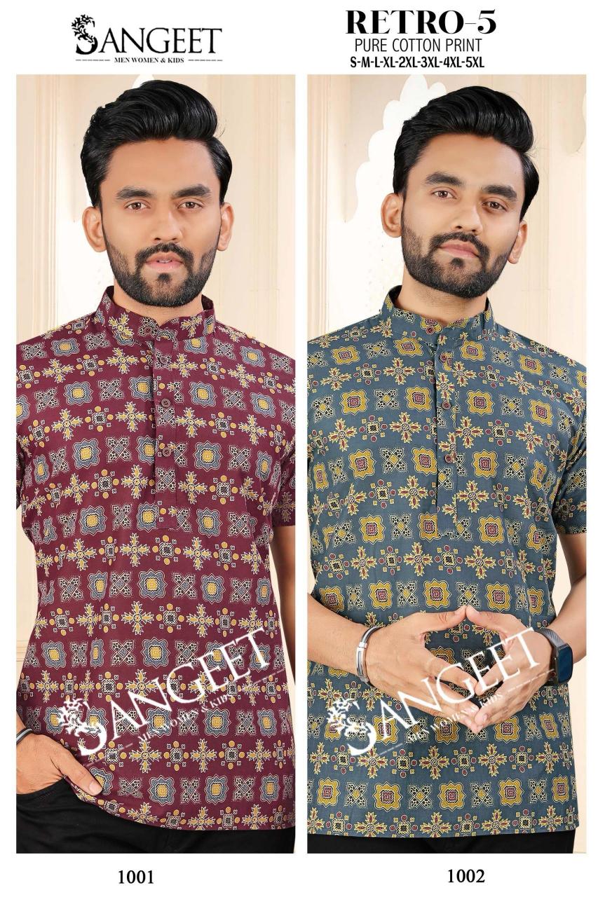 Sangeet Retro Vol 5 catalog Cotton Printed Mens Shirt