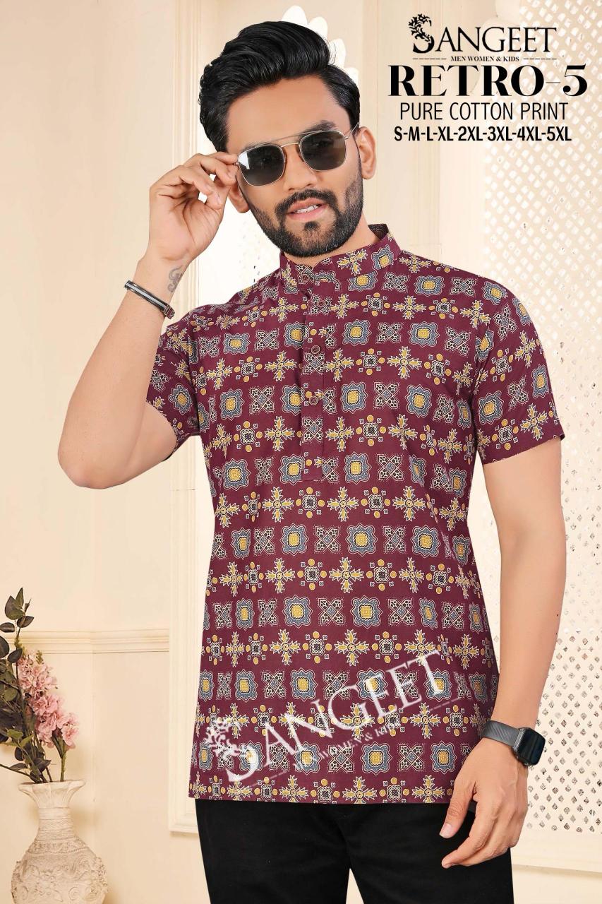 Sangeet Retro Vol 5 catalog Cotton Printed Mens Shirt